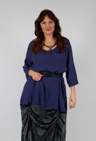 Long Pleated Tunic in Plum