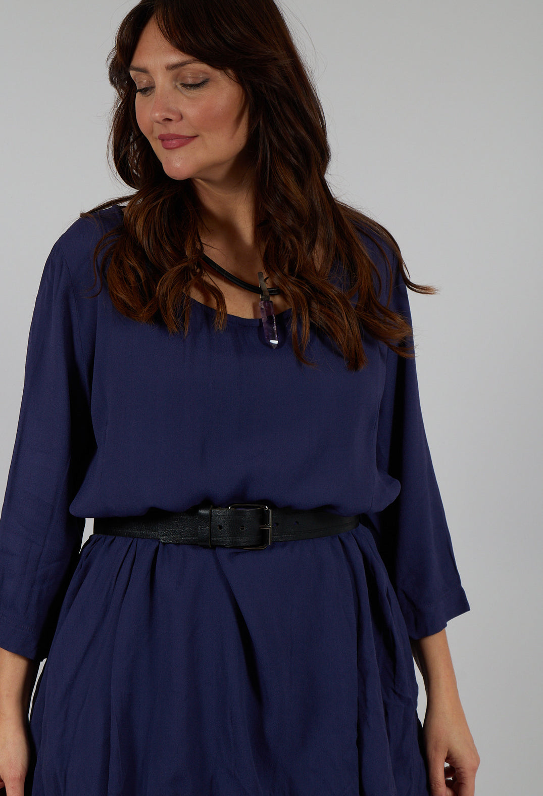 Long Pleated Tunic in Plum