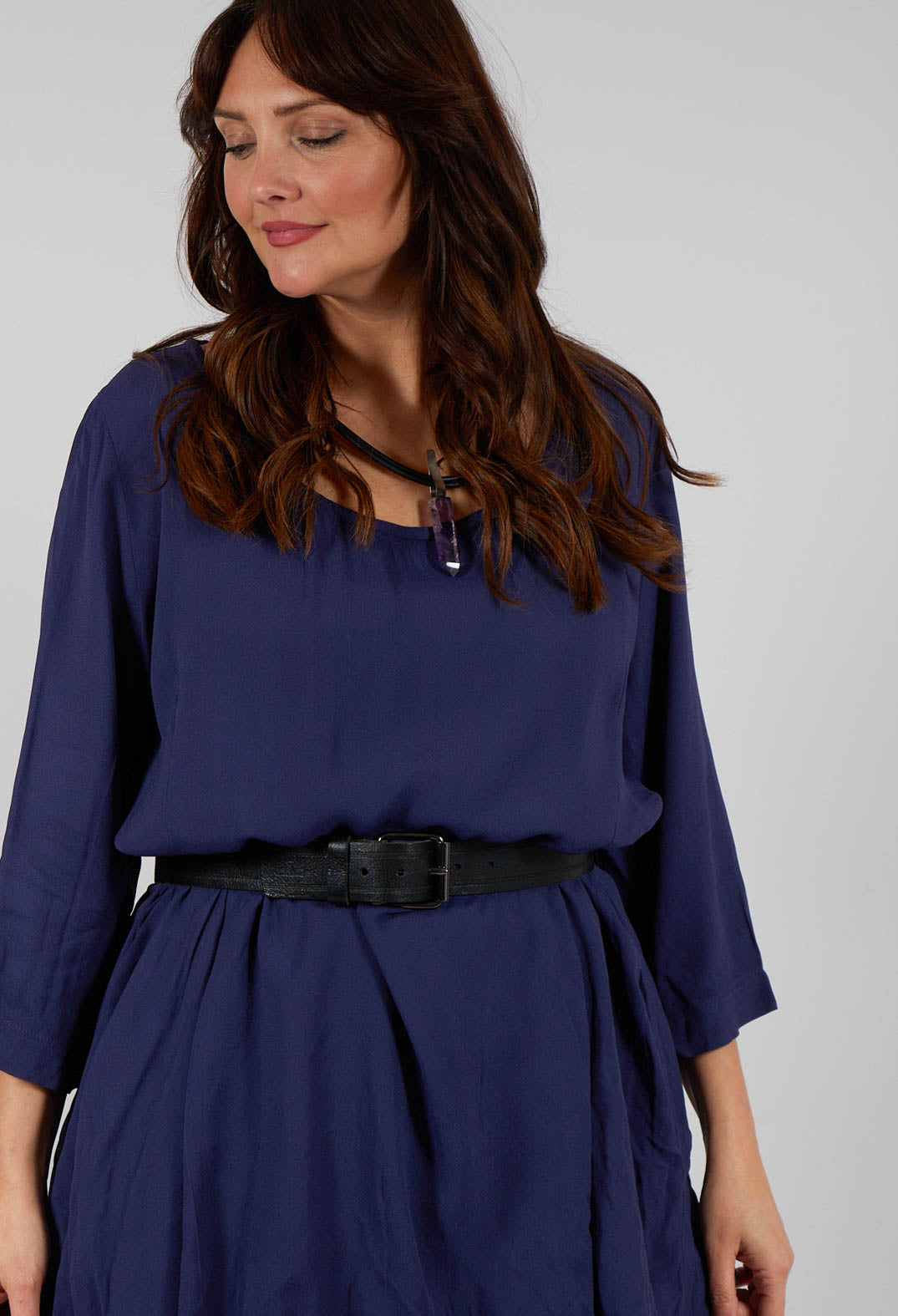 Long Pleated Tunic in Plum