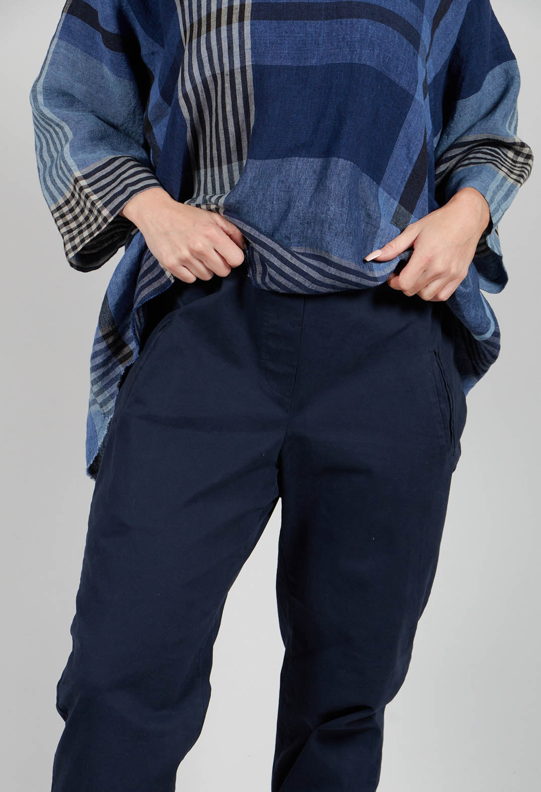 Polly Pants with Elasticated Waistband in Navy