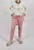 Straight Leg Trousers with Fine Red Stripe in Unique