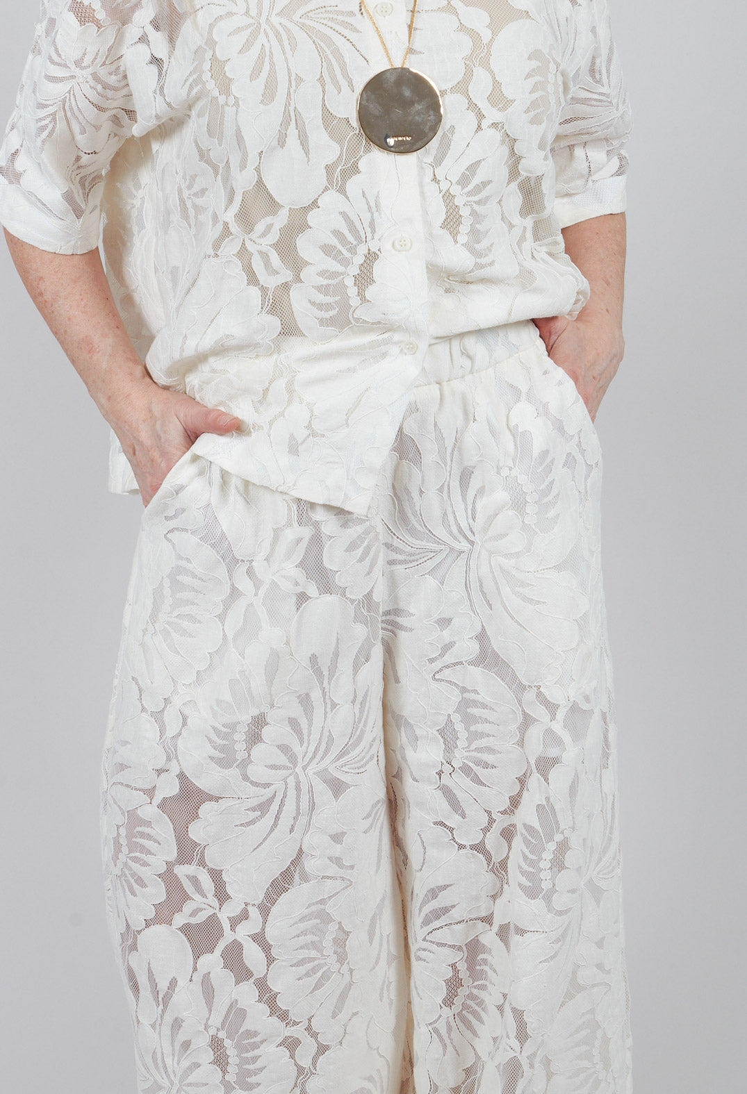 Lace Trouser in Latte