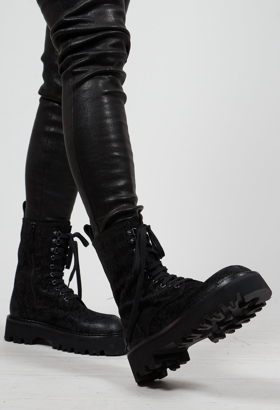 Lace Up Boots in Black