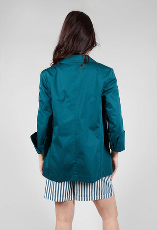 back detail of tailored green jacket