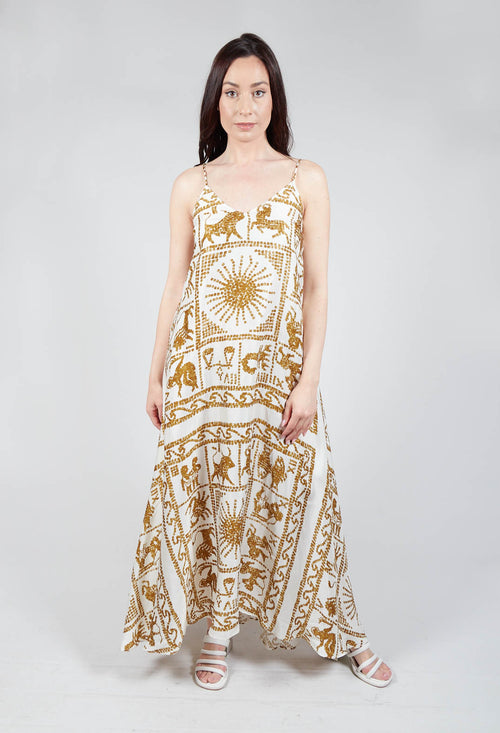 Skinny Strap Dress in Zodiac Print