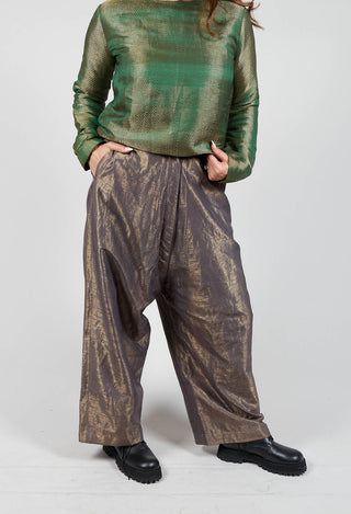Silk Metallic Low Crotch Pants in Copper