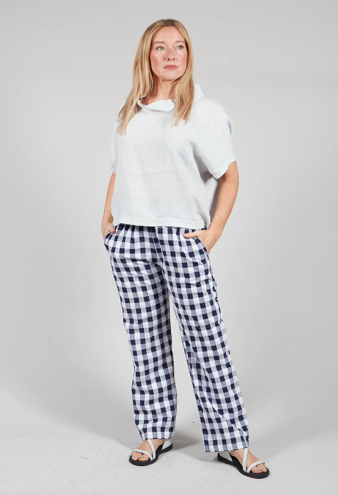 Mesange Trousers in Azur Big Check