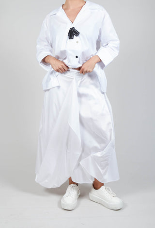 Layered Fabric Skirt in White