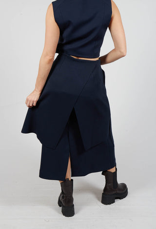 Layered Scuba Skirt in Blue Nights