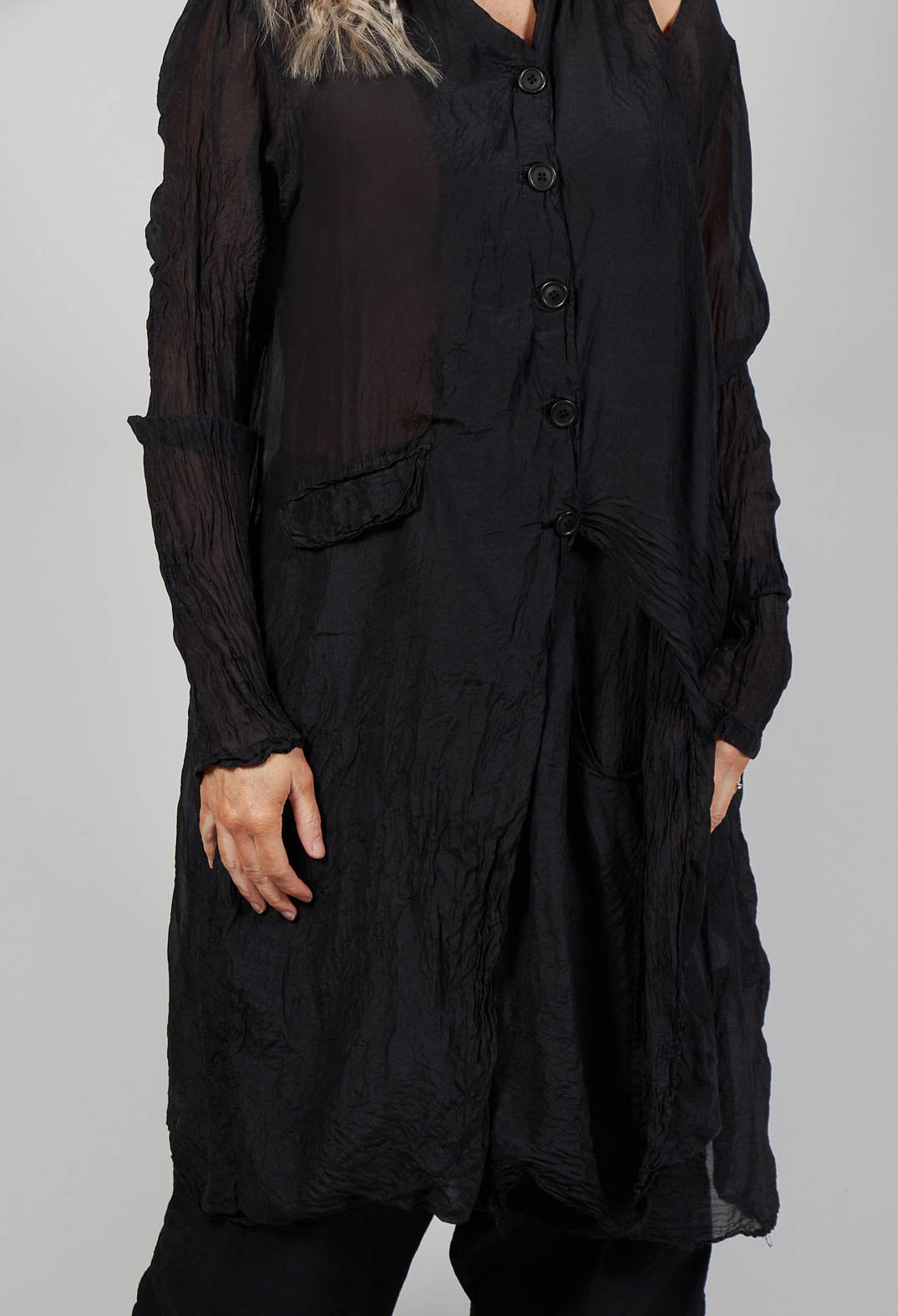 Layered Silk Dress in Black