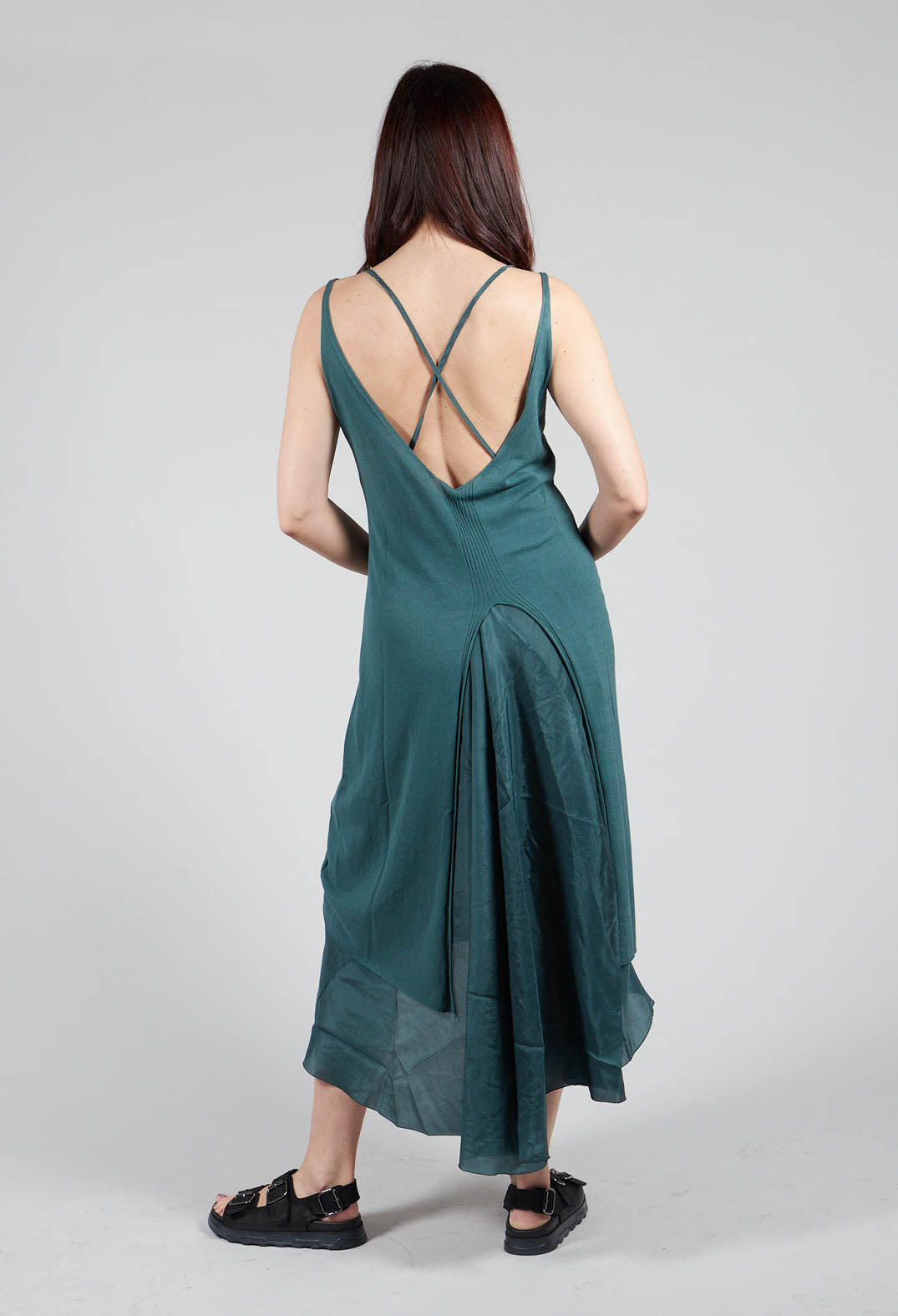 Masnada Layered Vest Dress in Petrol | Olivia May Masnada Layered Vest Dress in Petrol | Olivia May