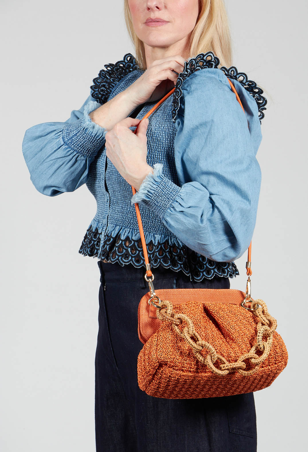 Lia Knit Bag in Orange