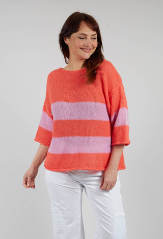 Light and Fluffy Pullover in Orange and Pink