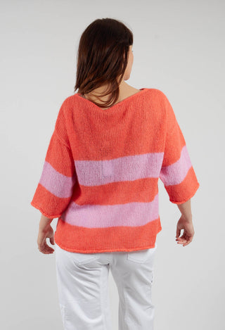 Light and Fluffy Pullover in Orange and Pink
