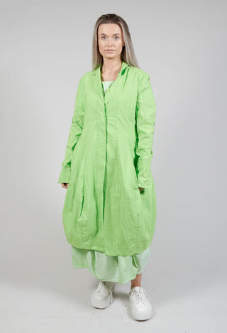 Lightweight Coat with Tulip Hem in Lime