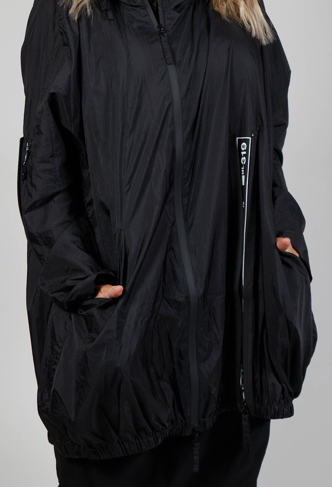 Lightweight Coat with Zip in Black