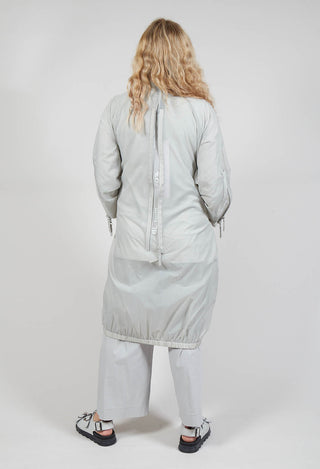 Lightweight Longline Coat with Zip in Grey