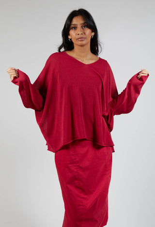 Lightweight Relaxed Jumper in Chili