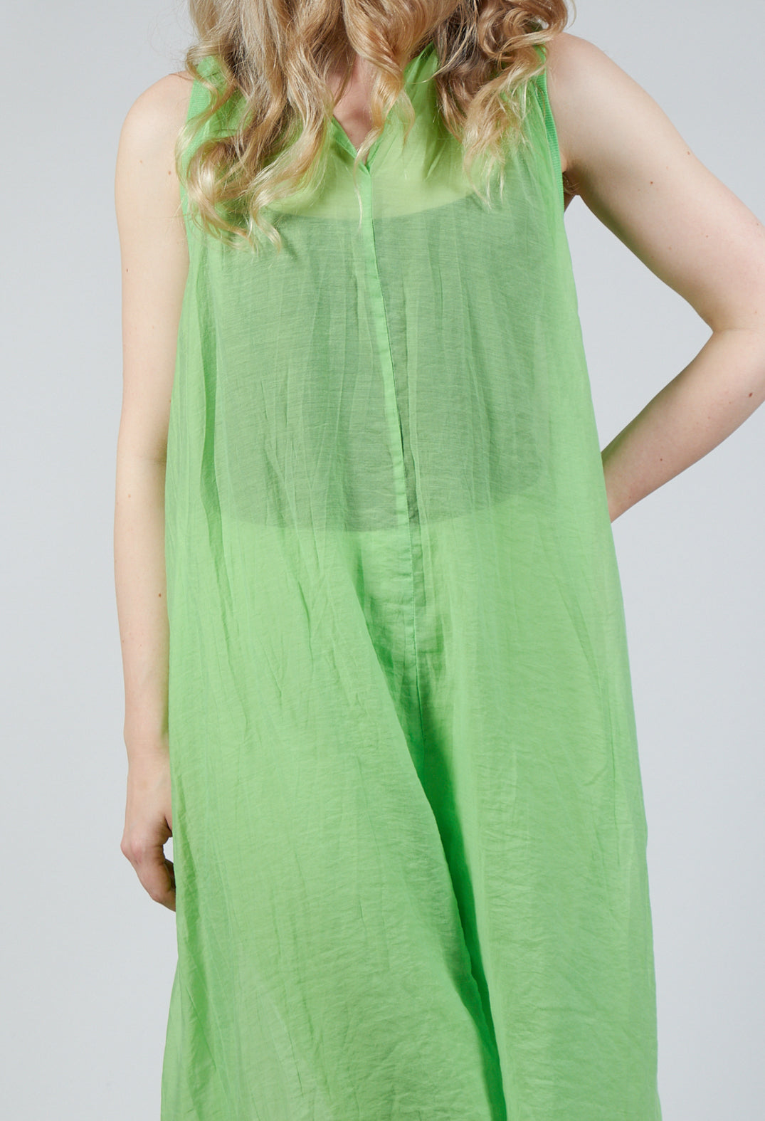 Lightweight Sleeveless Dress in Lime
