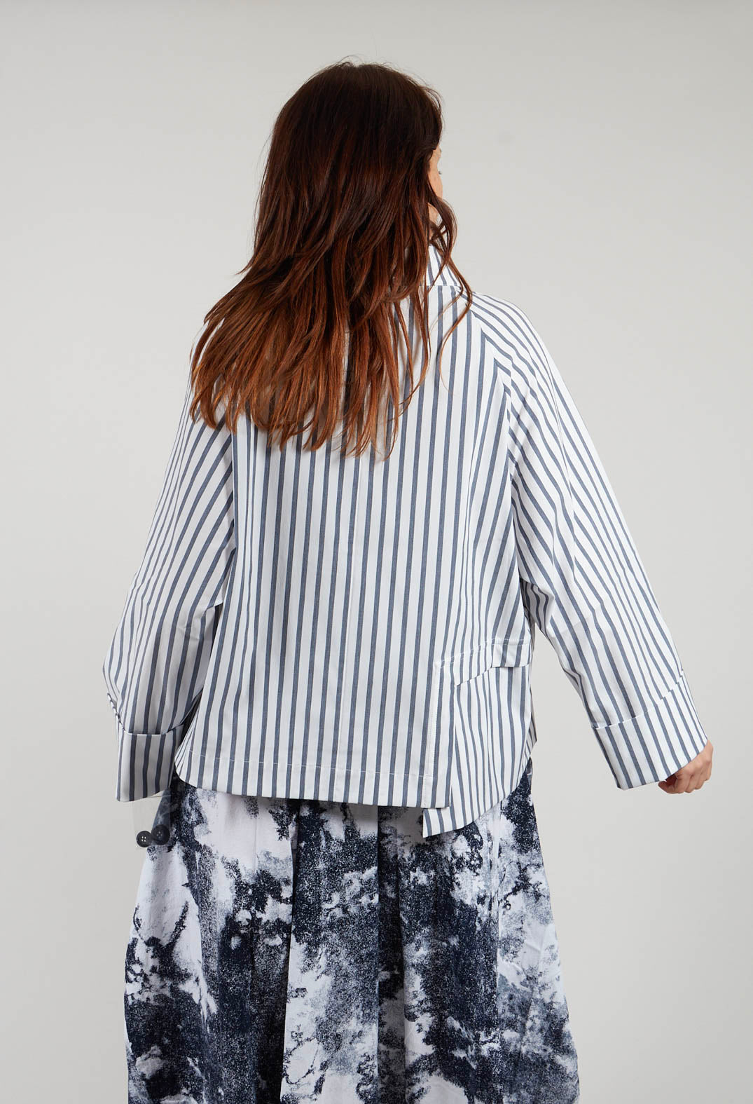 Lightweight Striped Jacket in White