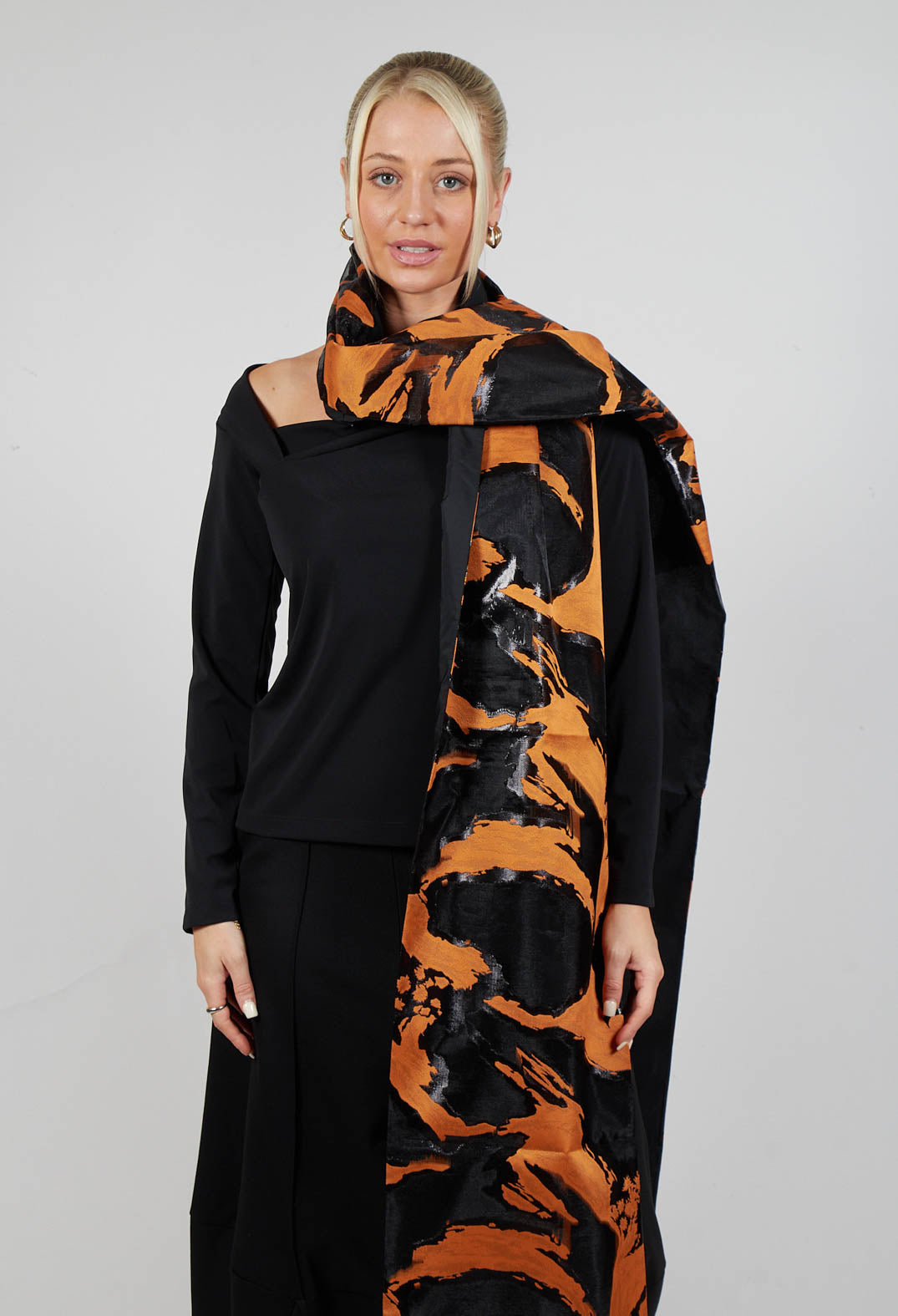 Limb Scarf in Orange and Black