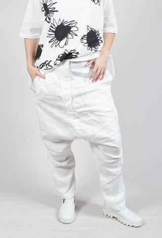 Linen Crease Trousers in Starwhite