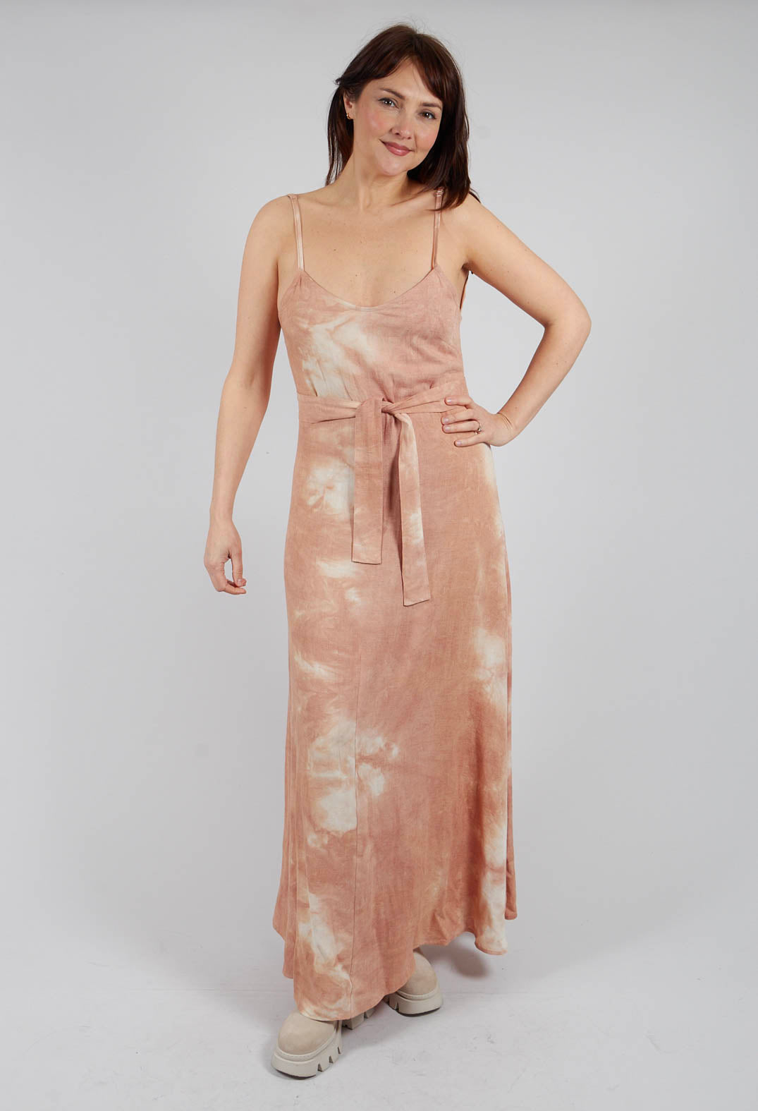 Linen Dress in Viscose Sand