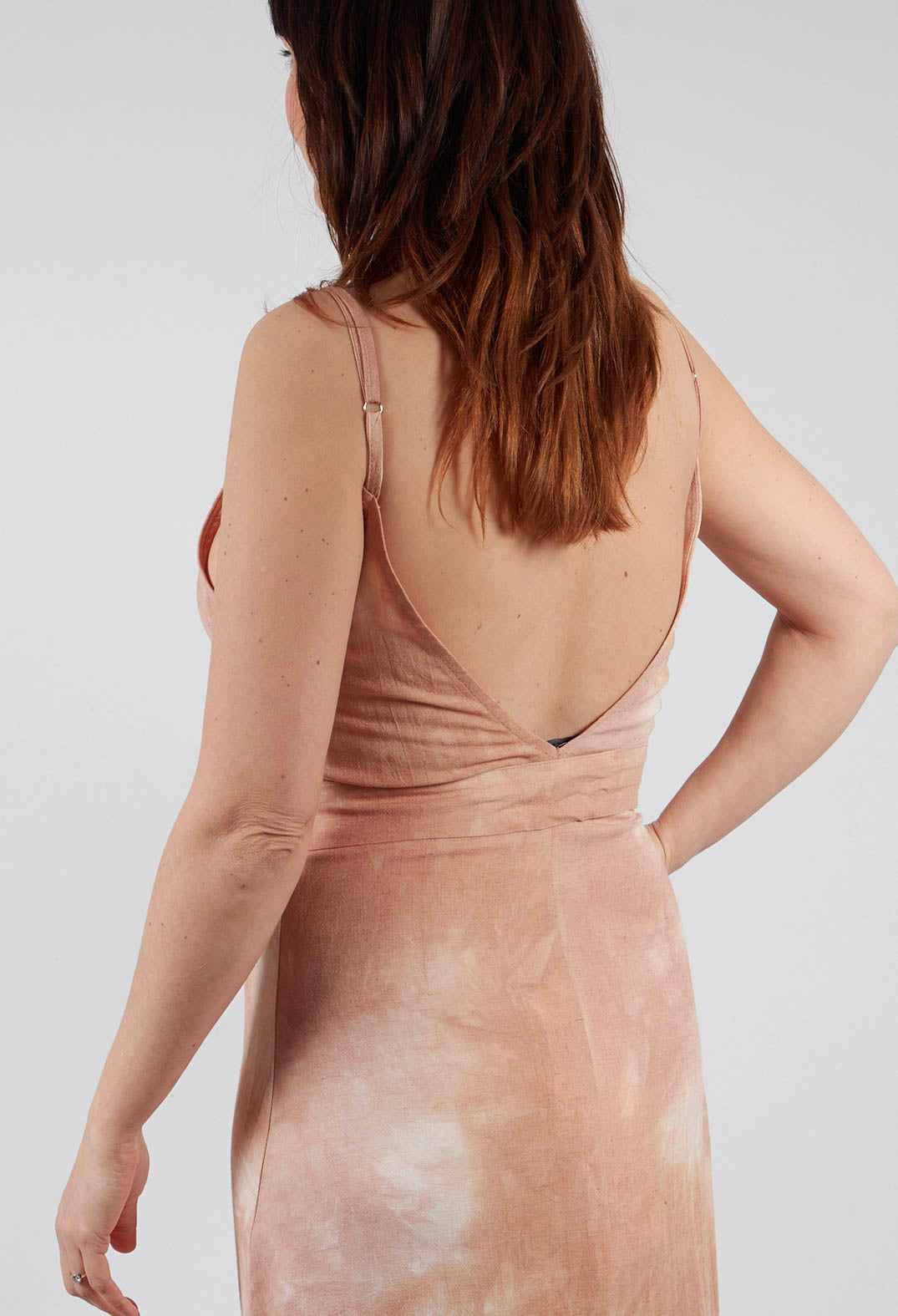 Linen Dress in Viscose Sand