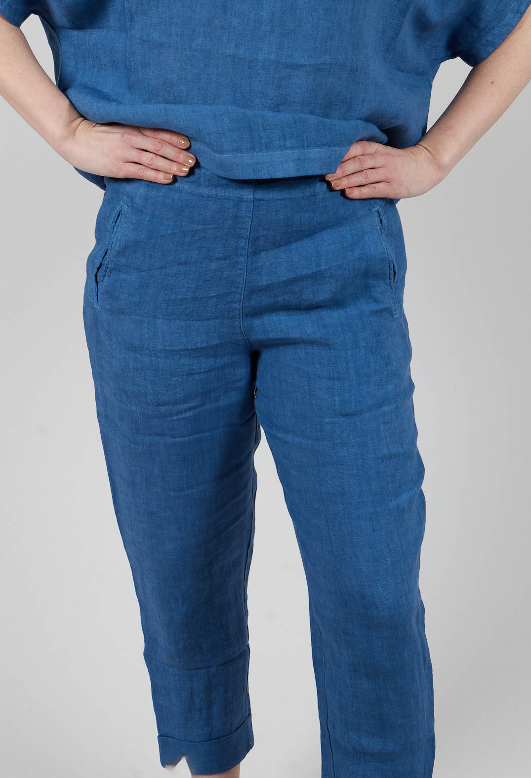Linen Geisha Pants in Eve Blue