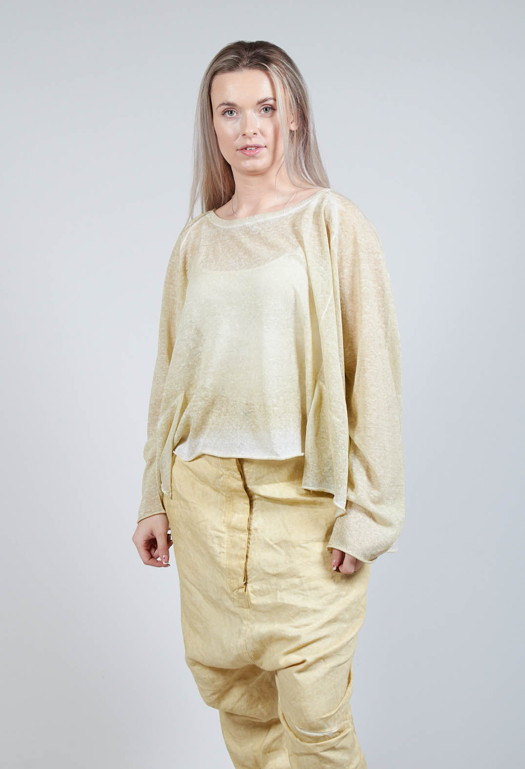Linen Pullover in Wax Cloud