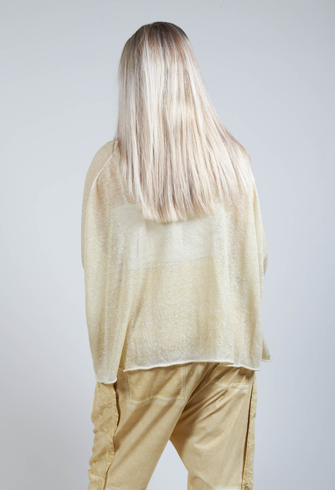 Linen Pullover in Wax Cloud