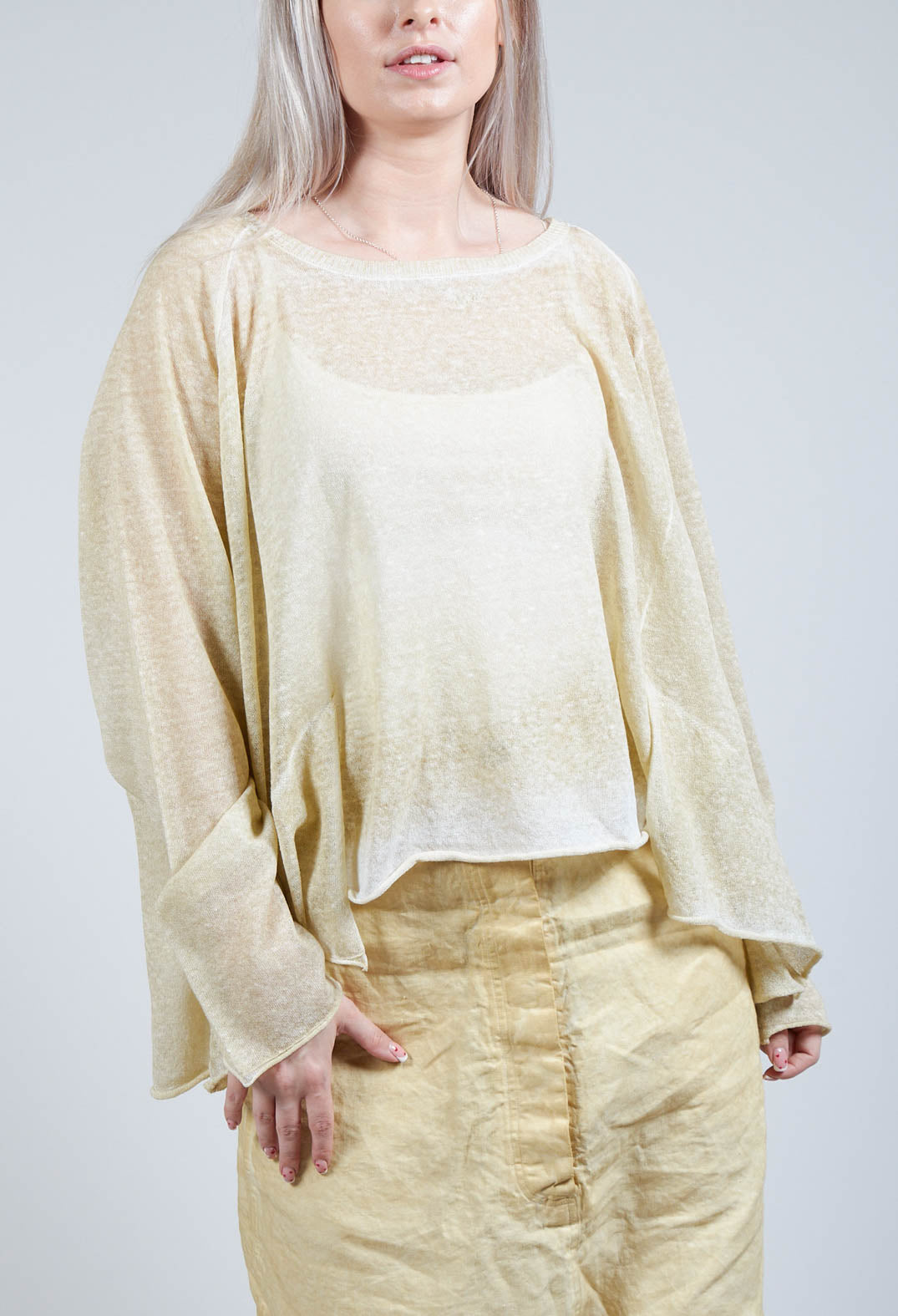 Linen Pullover in Wax Cloud