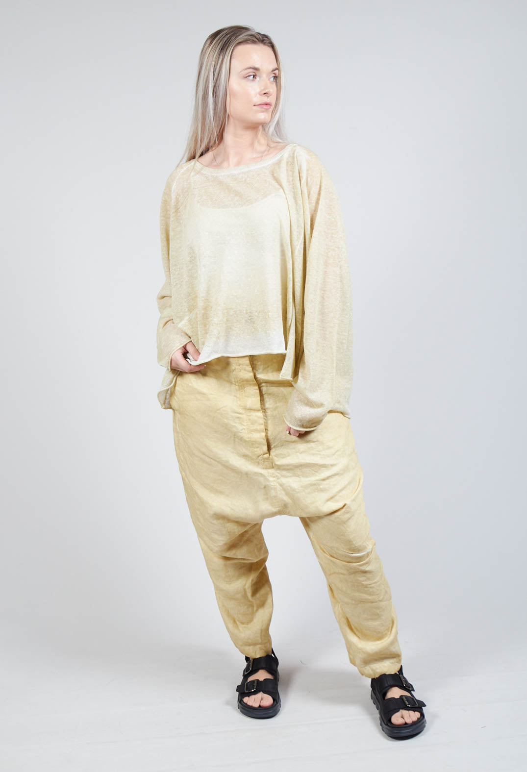 Linen Pullover in Wax Cloud