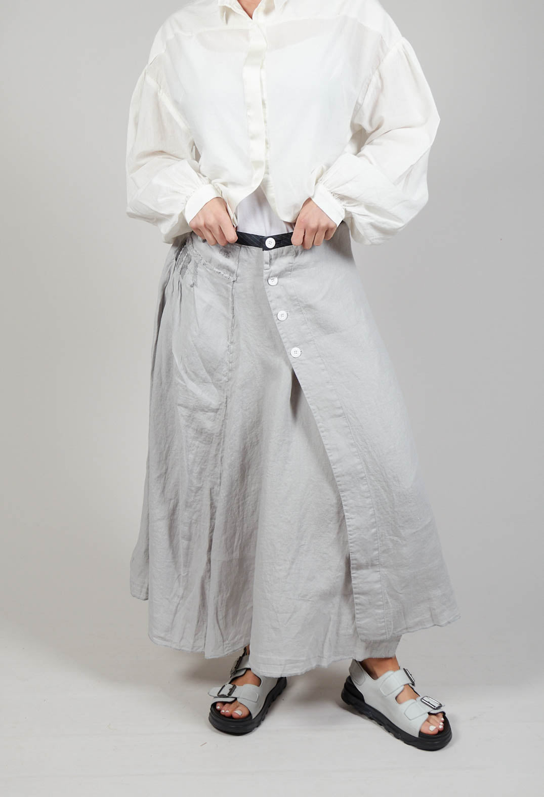 Linen Skirt in Grey