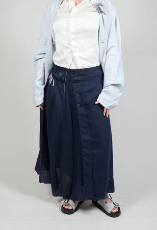 Linen Skirt in Navy
