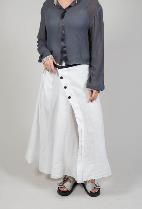 Linen Skirt in Off White