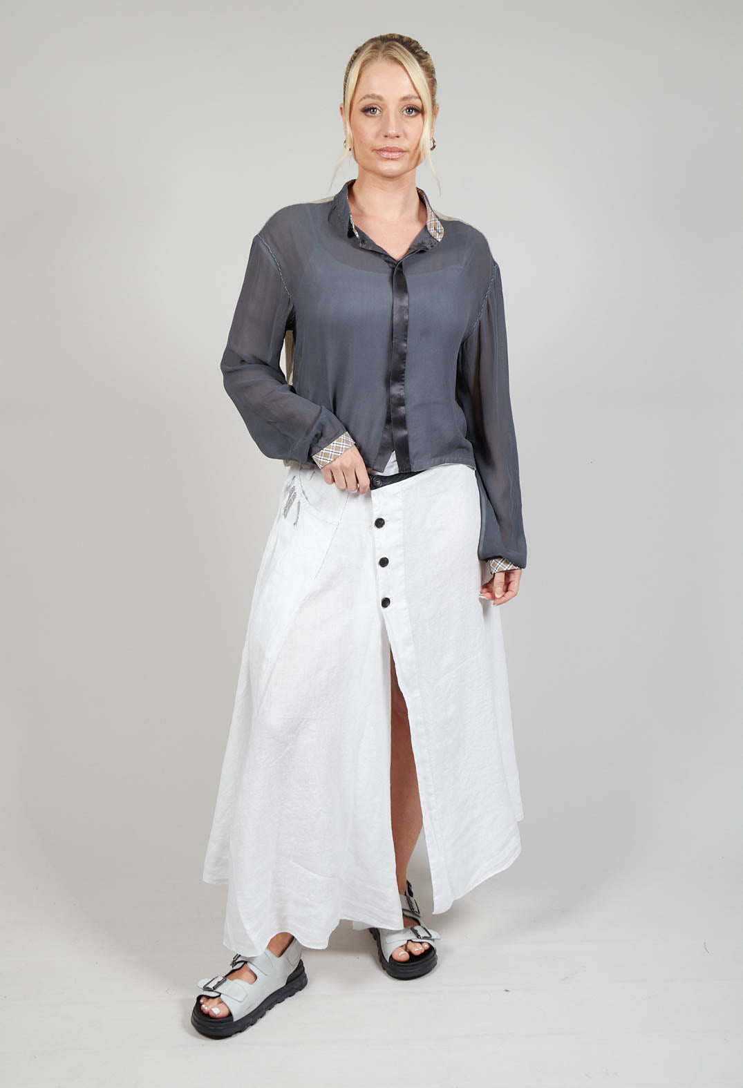 Linen Skirt in Off White