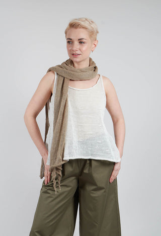 Linen Vest Top in Bianco