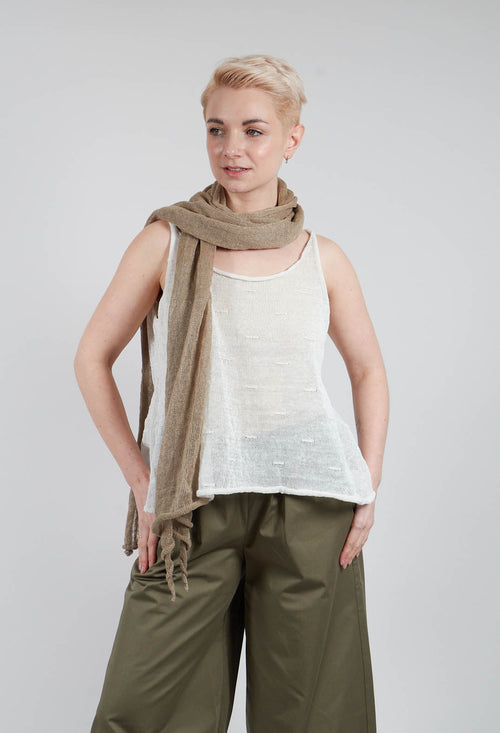 Linen Vest Top in Bianco