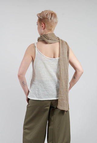 Linen Vest Top in Bianco