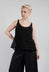 Linen Vest Top in Nero