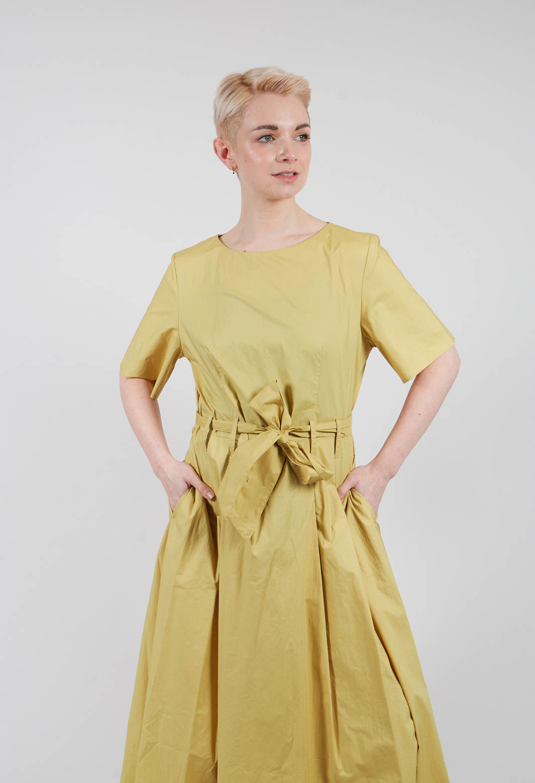 Long Belted Dress in Golden