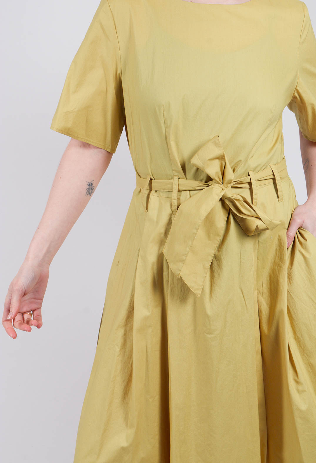 Long Belted Dress in Golden