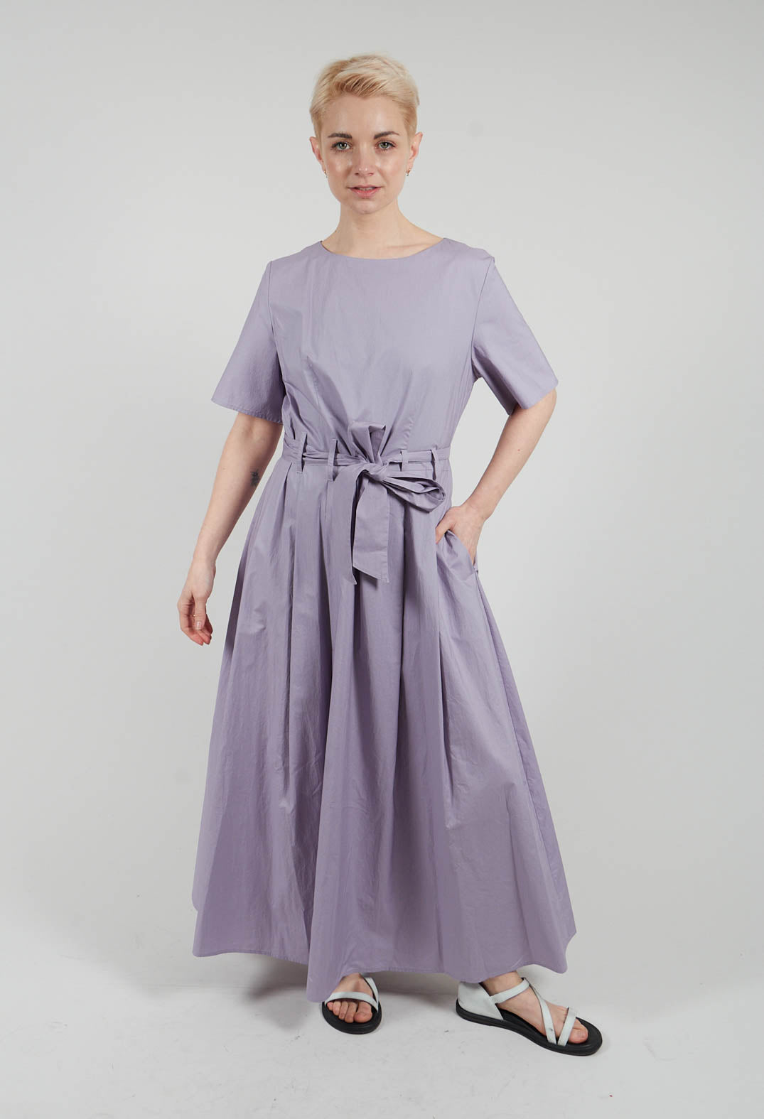 Long Belted Dress in Lavanda