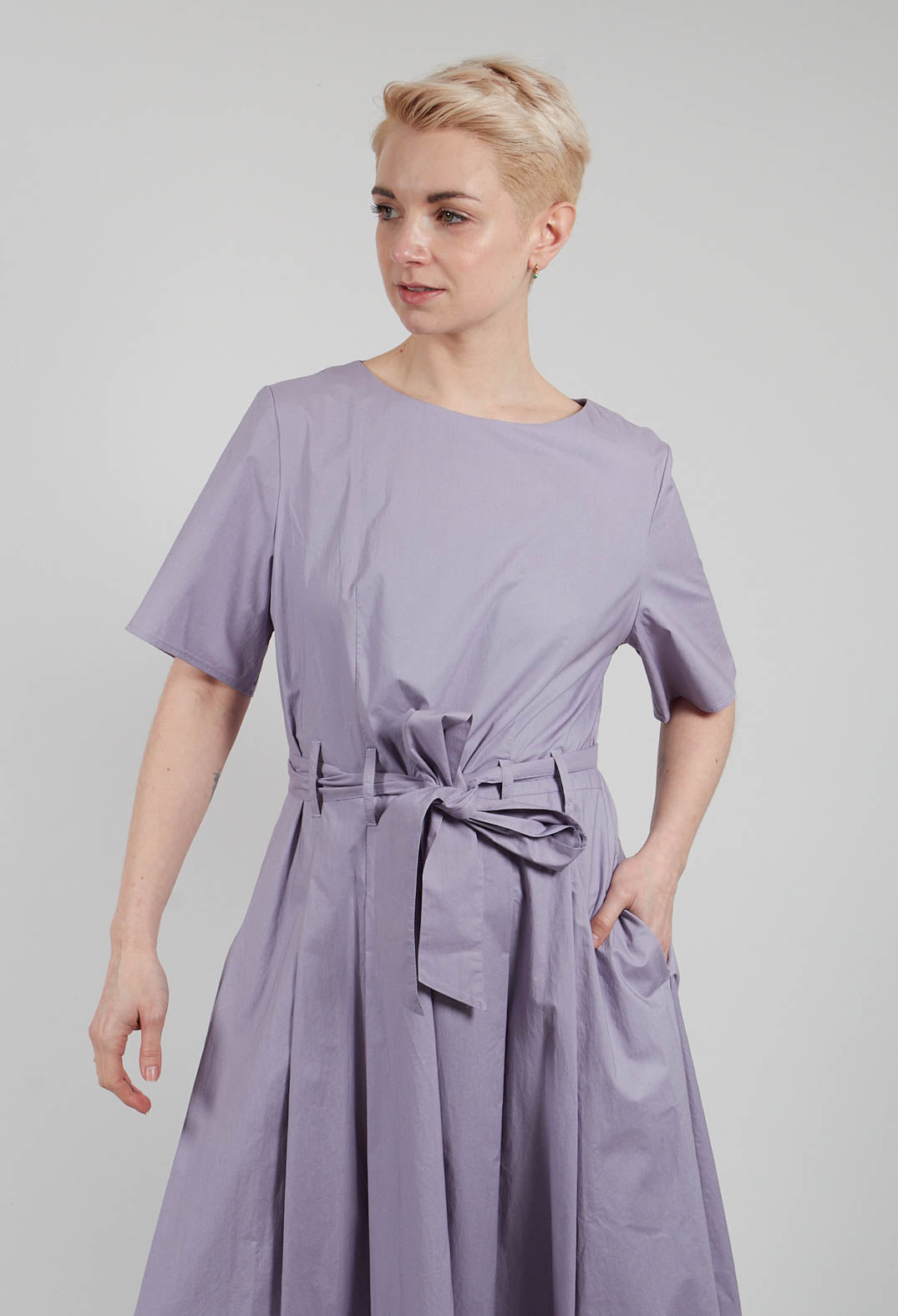 Long Belted Dress in Lavanda