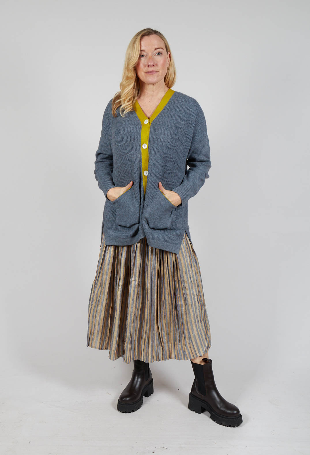 Long Cardigan in Jacaranda Weed
