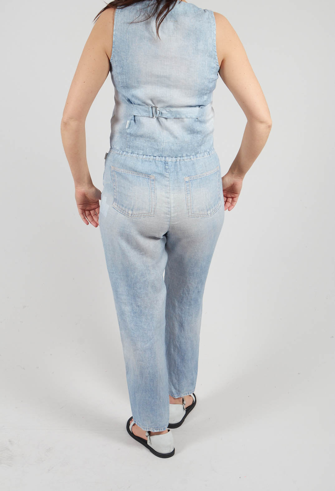 Long Geishan Pants in Bleach Denim