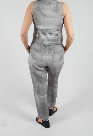 Long Geishan Pants in Grey Denim