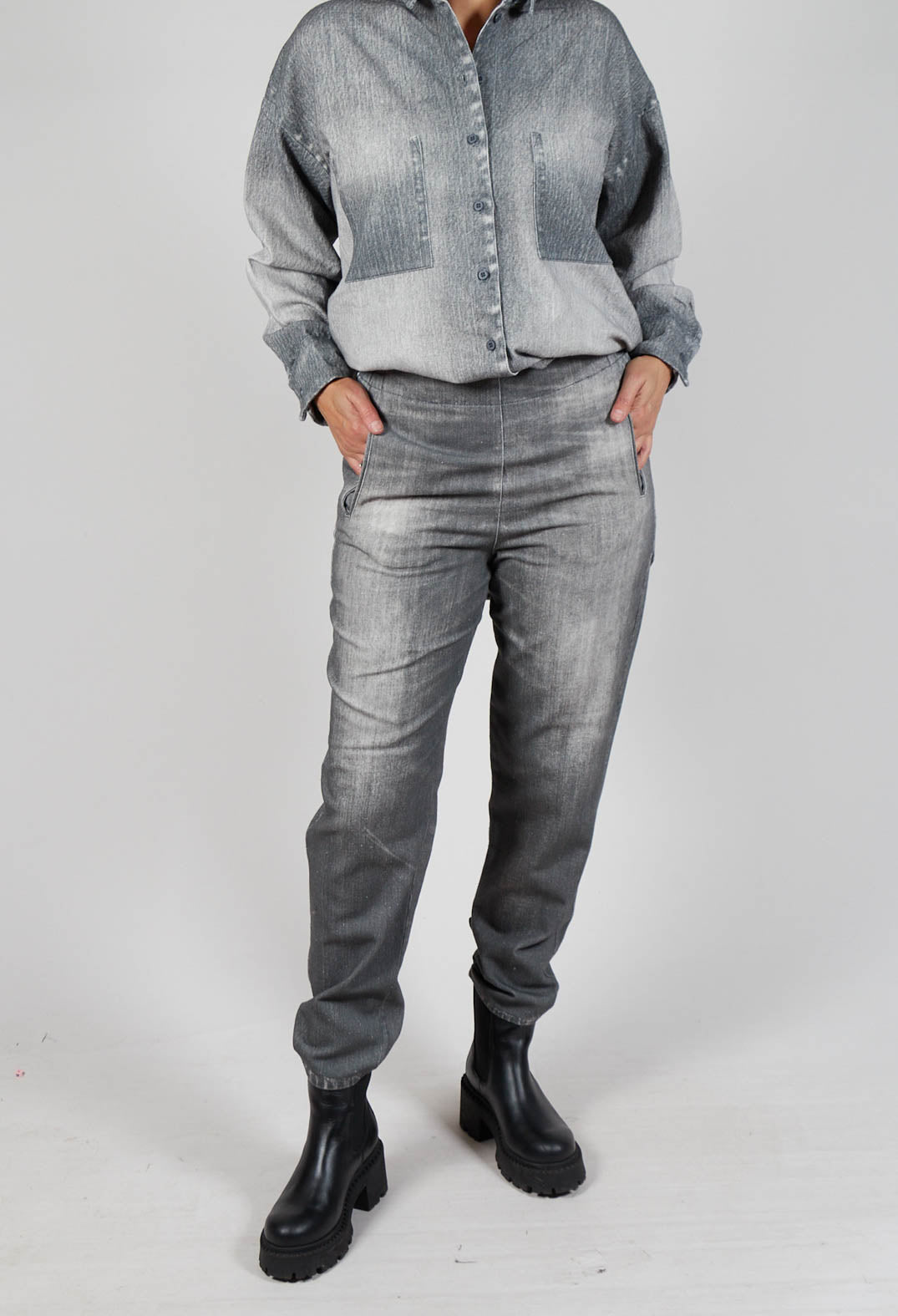 Long Geishan Trousers in Anthra