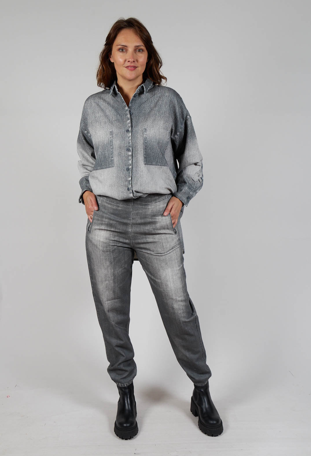 Long Geishan Trousers in Anthra
